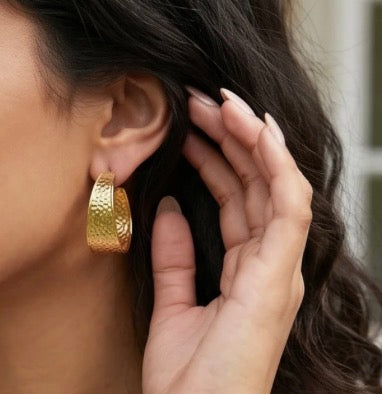 Hammered Crescent Earrings