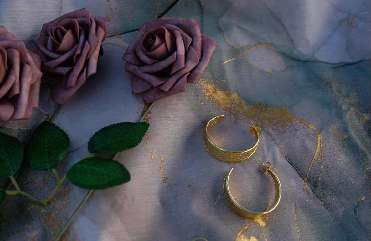 Hammered Crescent Earrings