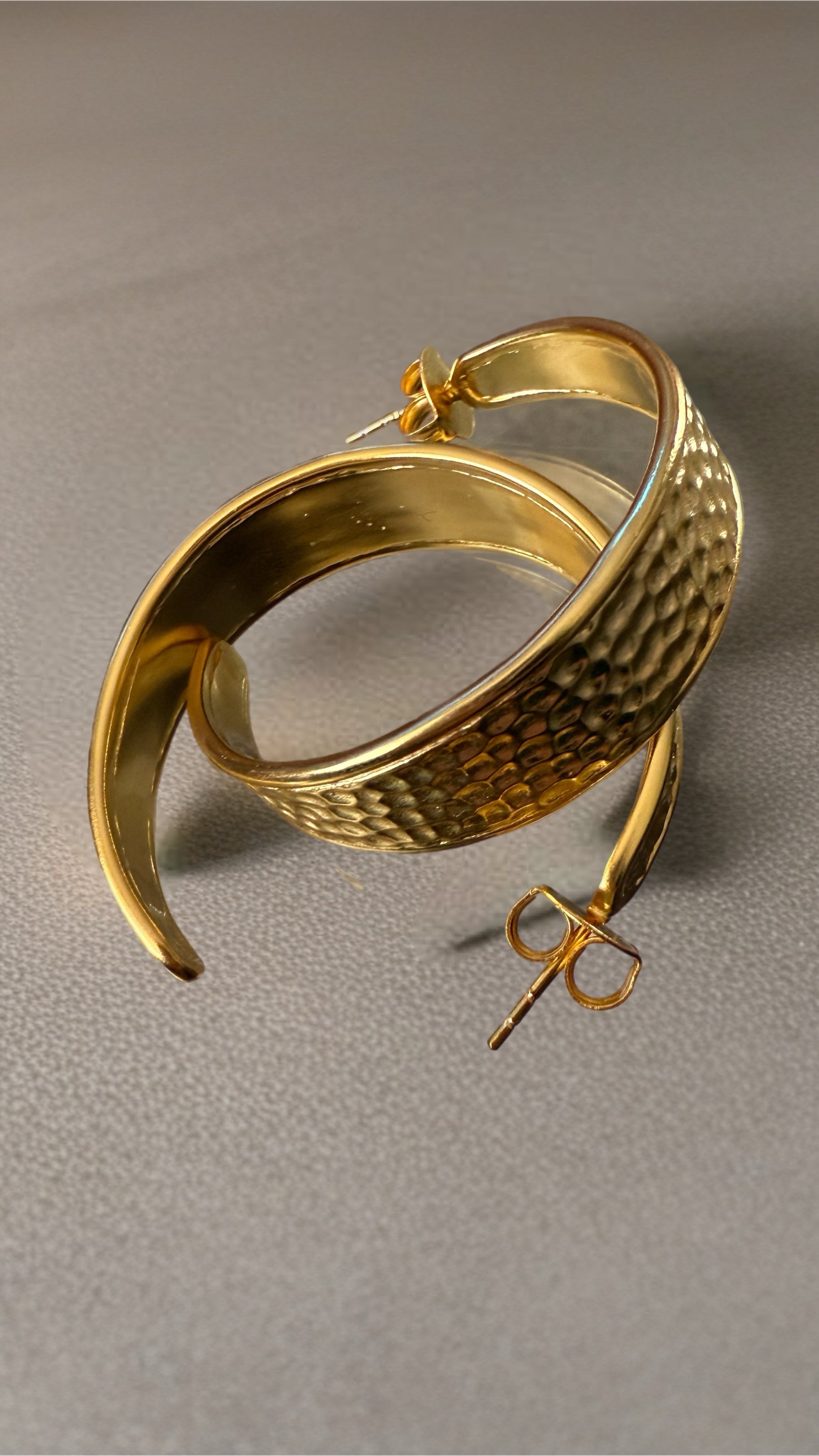 Hammered Crescent Earrings