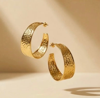 Hammered Crescent Earrings