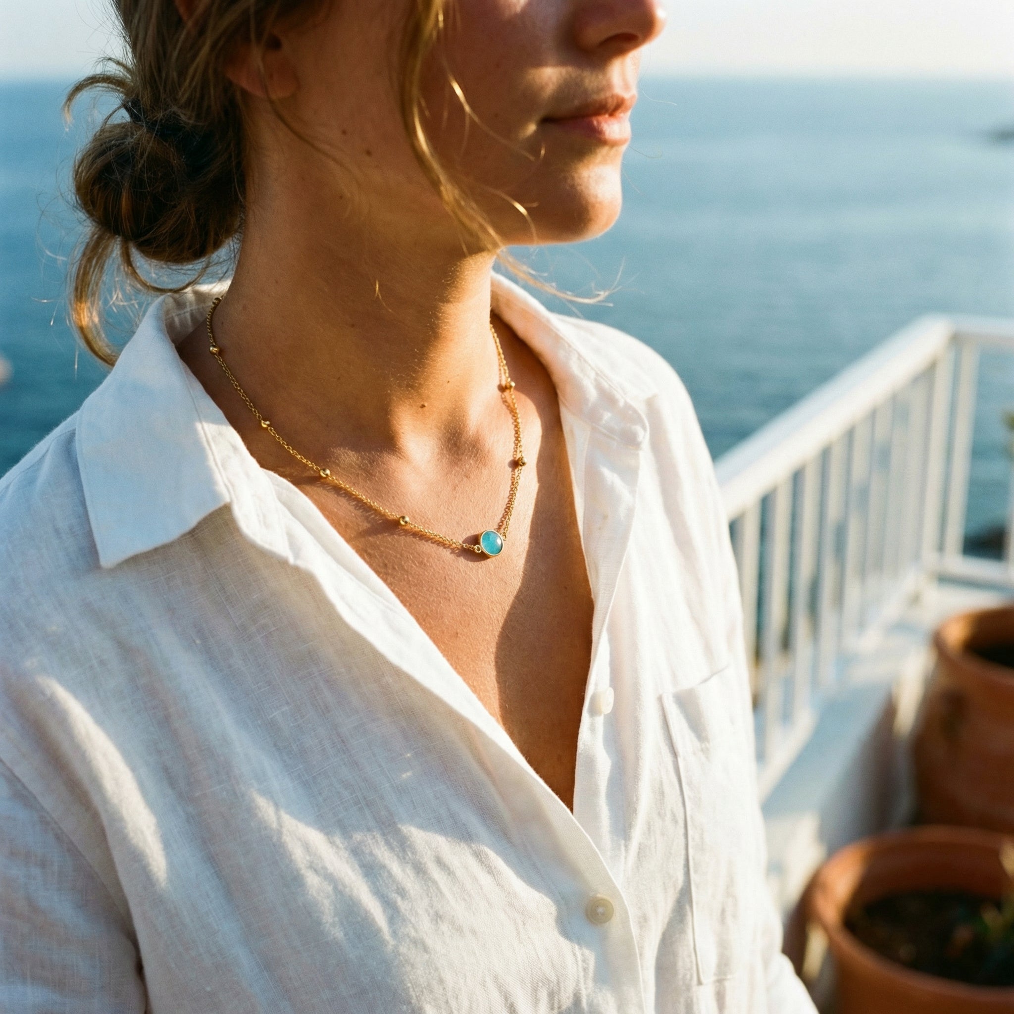 Nola Blue Stone Necklace