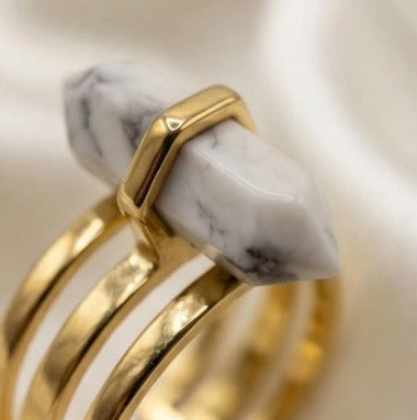 Aria Howlite Statement Ring