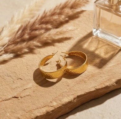 Hammered Crescent Earrings