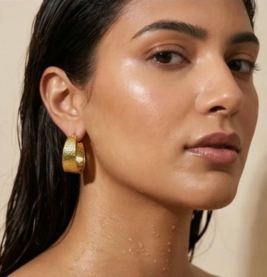 Hammered Crescent Earrings