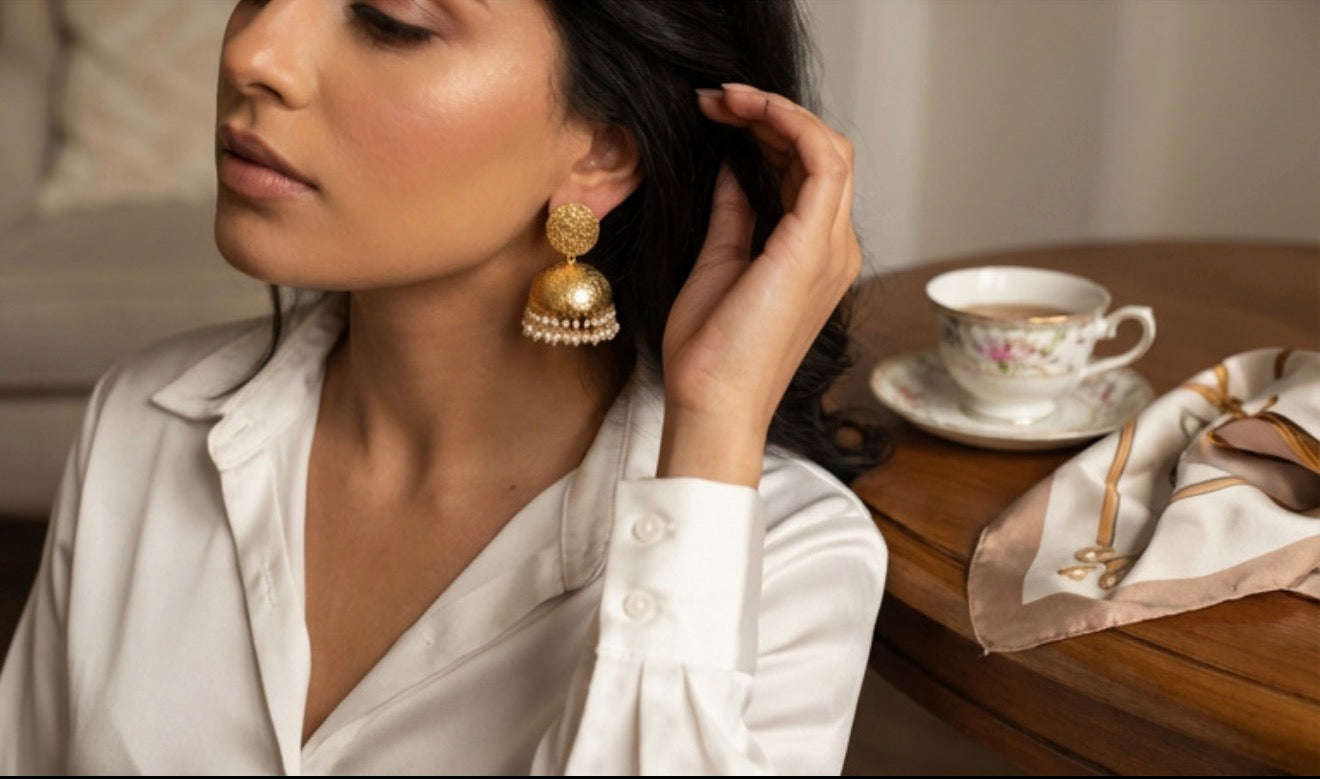 Lustrous Pearl Jhumkas
