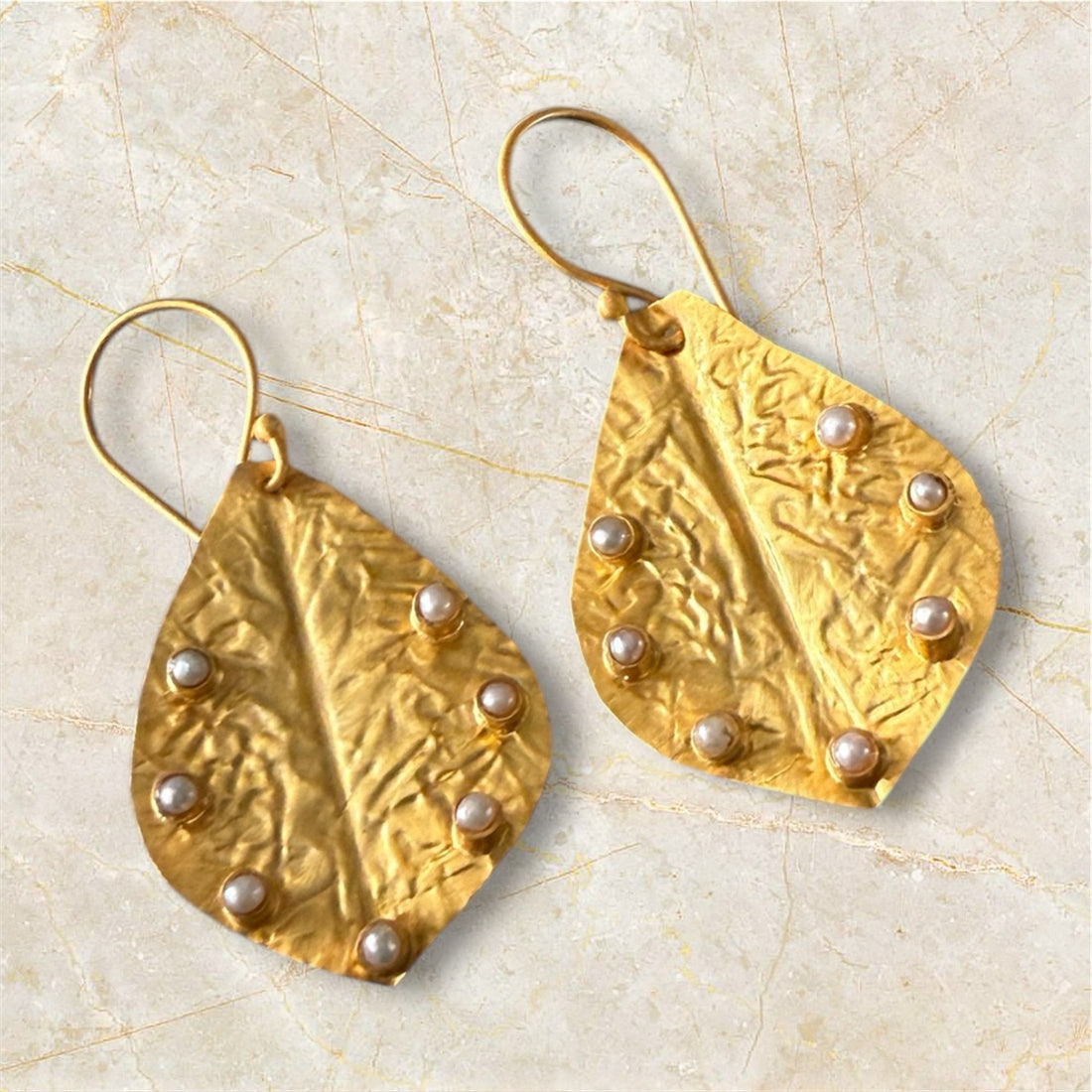 Pearl Dew Leaves Earrings