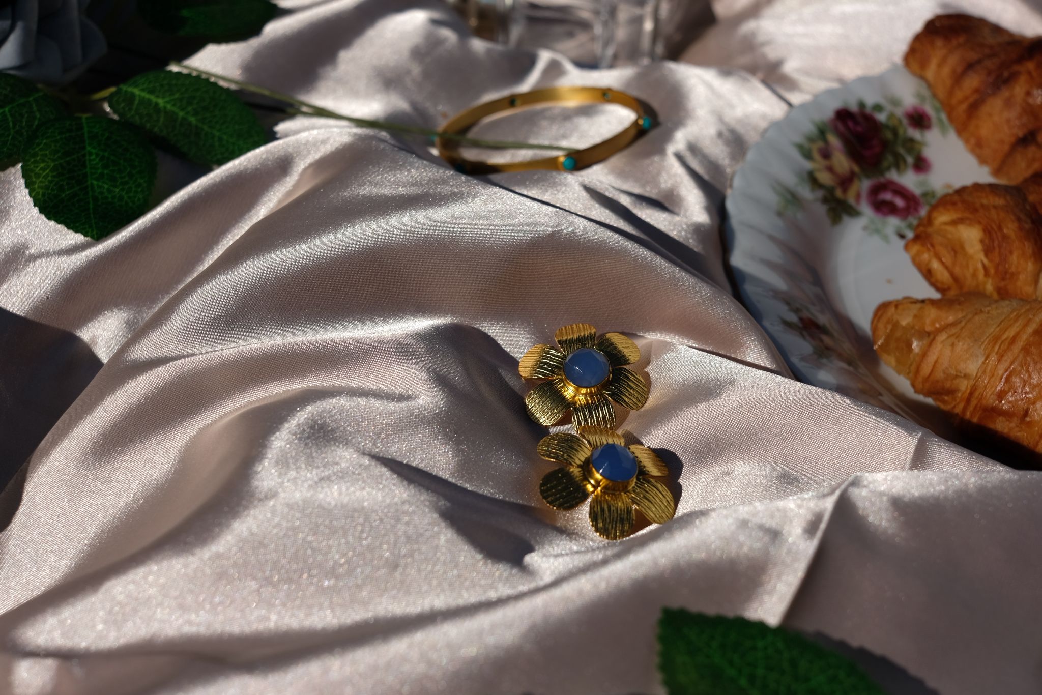 Sapphire Floral Bloom Earrings