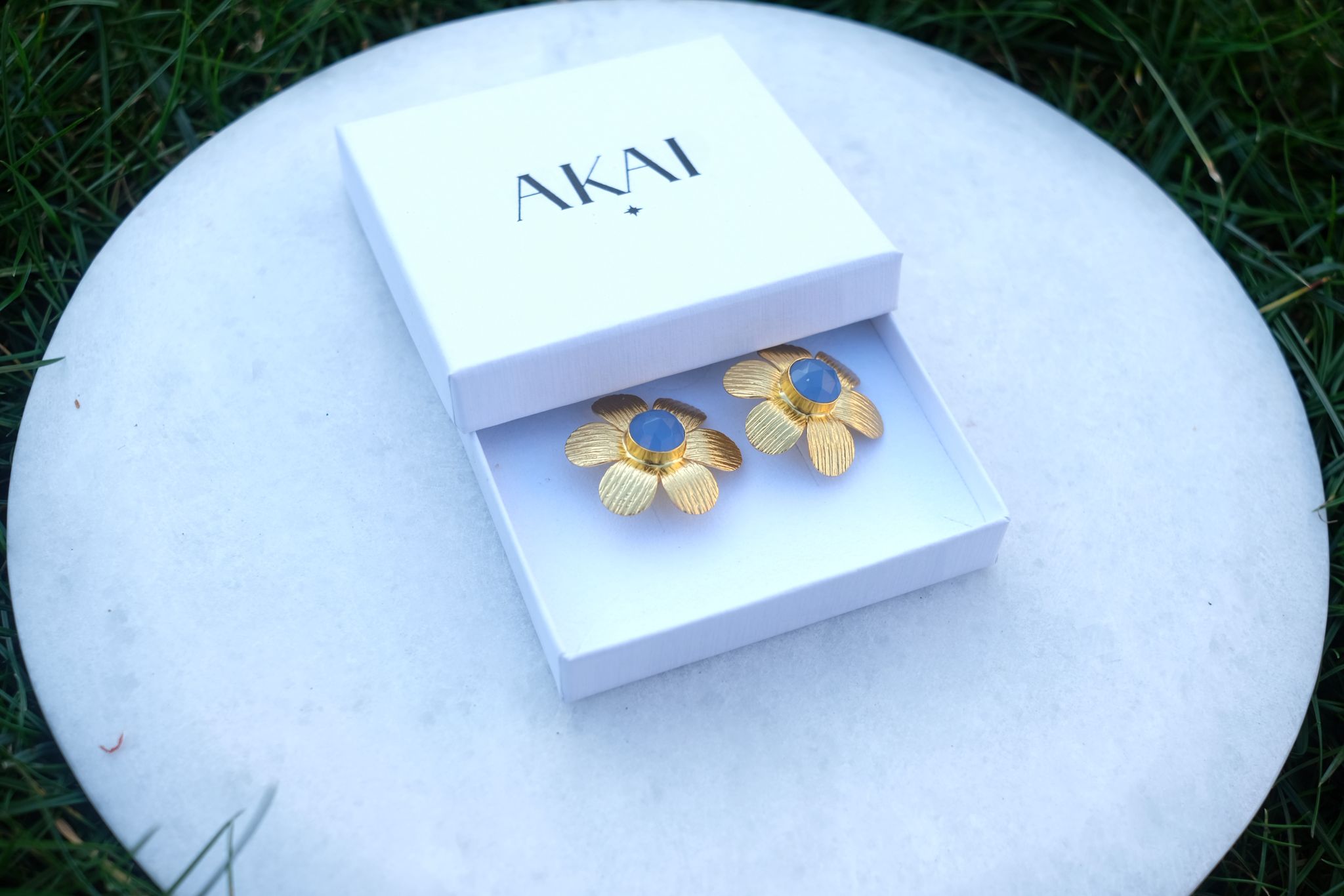 Sapphire Floral Bloom Earrings