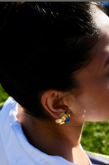 Sapphire Floral Bloom Earrings