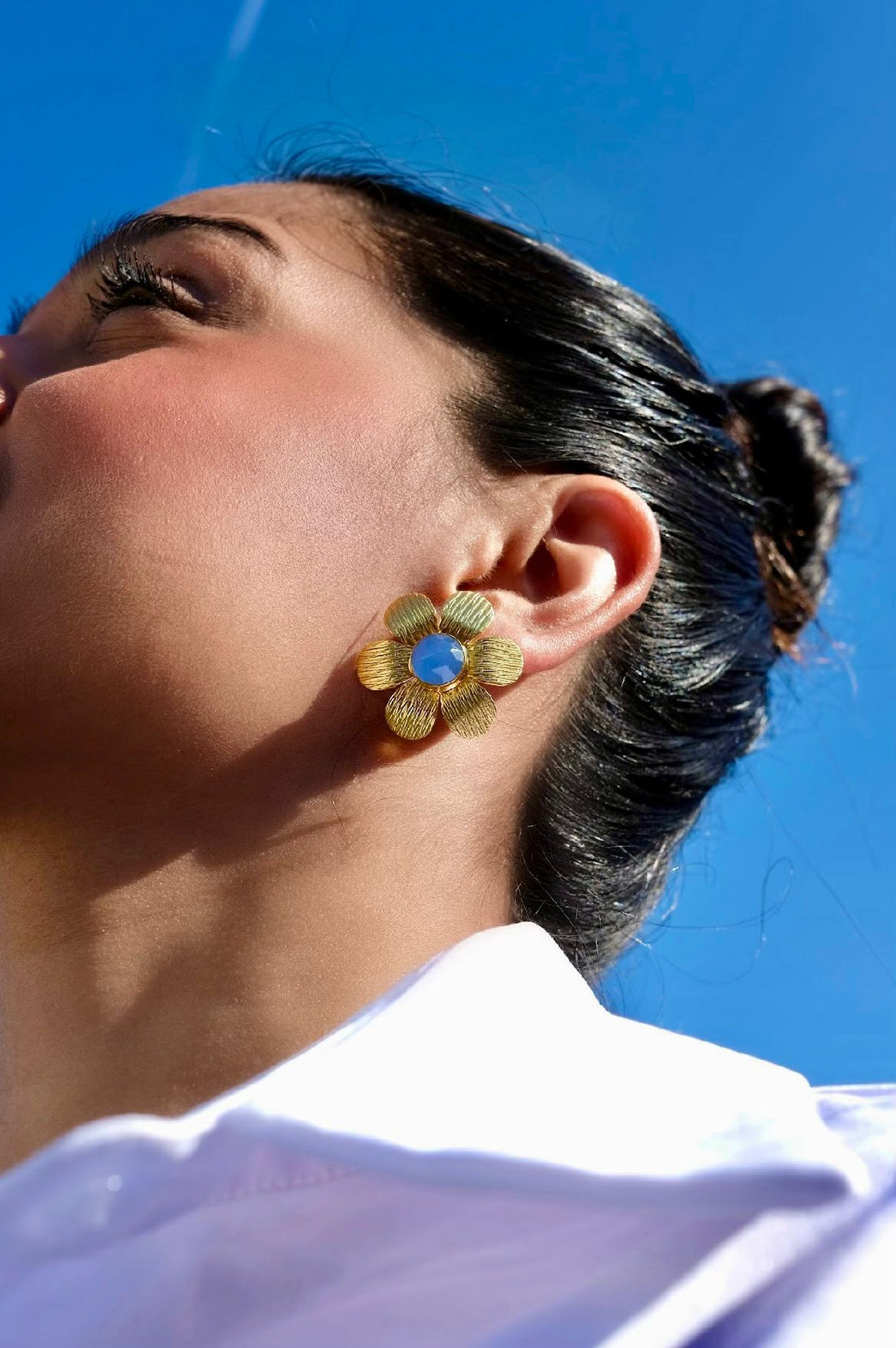 Sapphire Floral Bloom Earrings