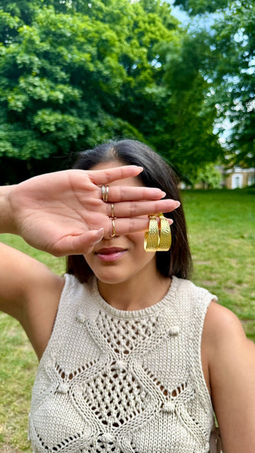 Hammered Crescent Earrings