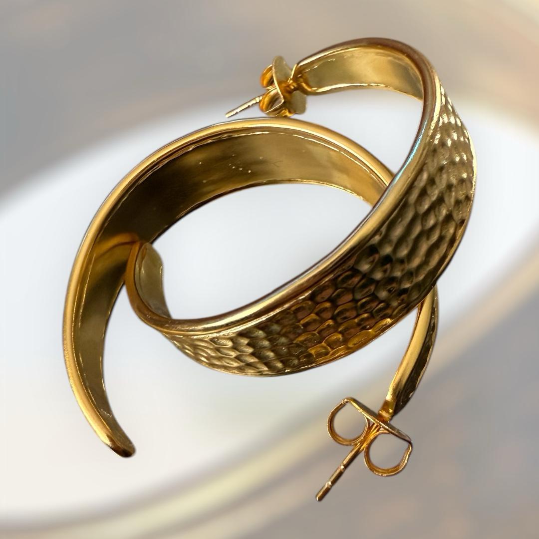 Hammered Crescent Earrings
